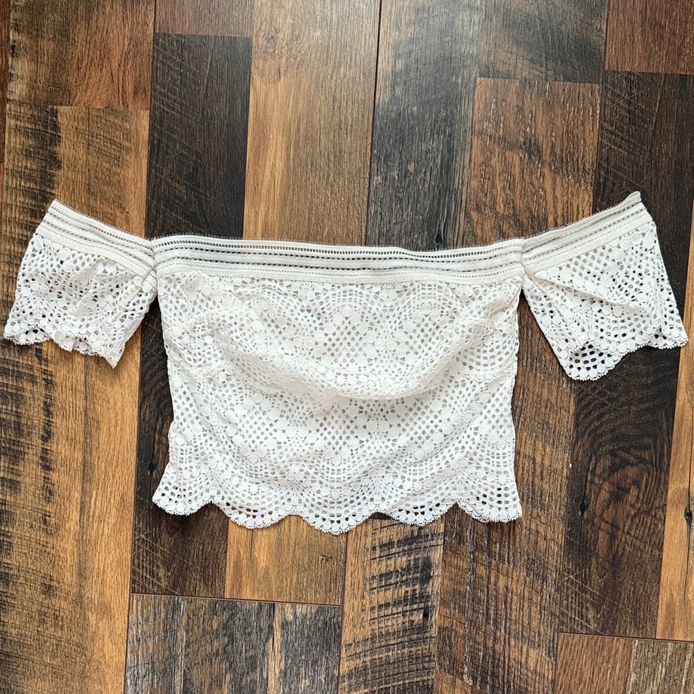 White Lace Off-Shoulder Top